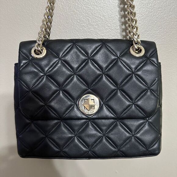 Kate Spade quilted chain crossbody black with silver hardware - Picture 1 of 9